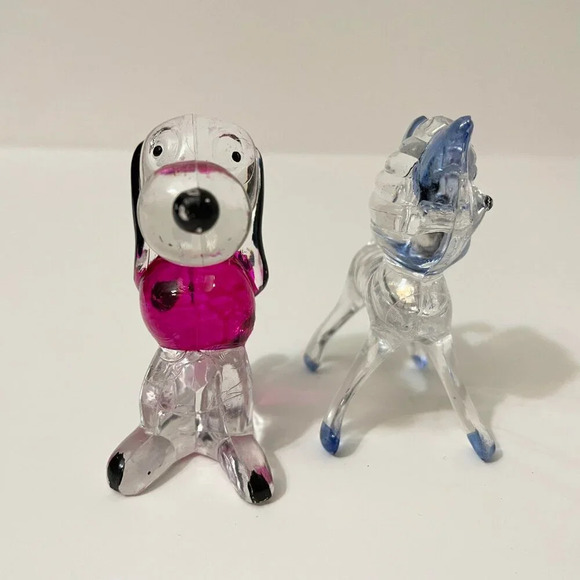 Vintage  1970s Decorative Crystal Pets Plastic Animal 6 Figurines Hong Kong - Picture 4 of 16